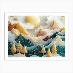 Snowy Mountains Art Print