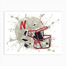 Nebraska Cornhuskers NCAA Helmet Poster Art Print