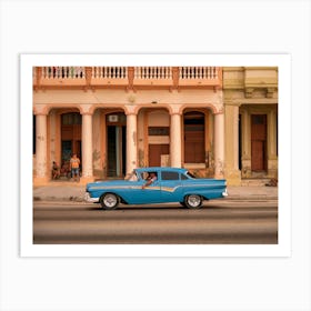 Havana City Tones Vintage Car Warm Summer Art Print