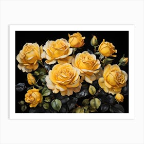 Default A Stunning Watercolor Painting Of Vibrant Yellow Roses 2 (1) Art Print