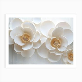 3d Flower With Circles Illustration 1 Art Print