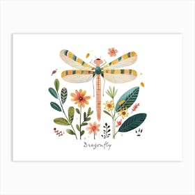 Little Floral Dragonfly 2 Poster Art Print