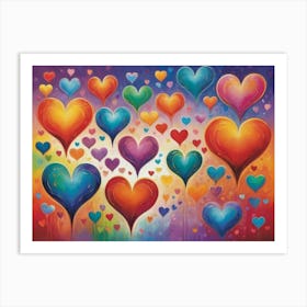 Hearts Of Love 7 Art Print