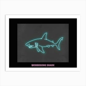 Neon Pink Aqua Wobbegong Shark Poster 7 Art Print