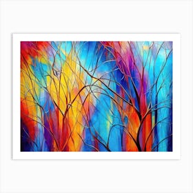 Stained Glass Forest Art Print
