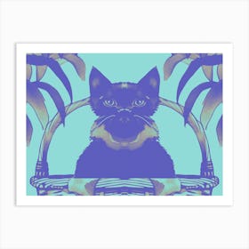 Cats Meow Pastel Blue 1 Art Print