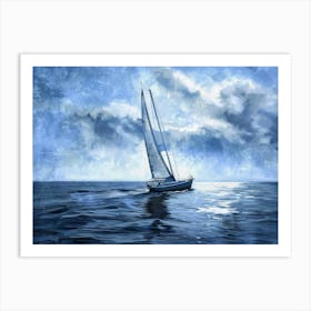 Sailboat On The Ocean 3 Art Print