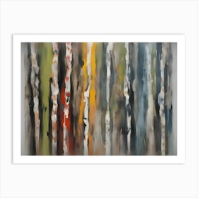 Birch Trees Abstract Forest 1 Art Print