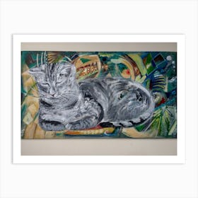 Wall Art with Cat Having Afternoon Snooze Art Print