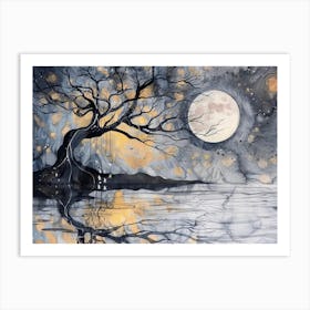 Moonlight Tree Art Print