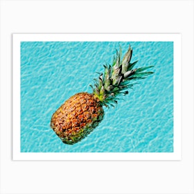 Floating Pineapple In Swimming Pool Art Print