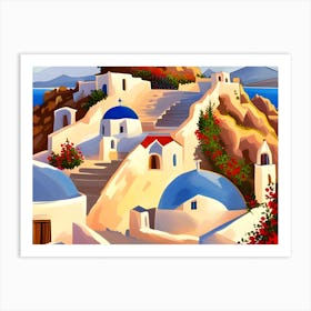 Greek Village Art Print
