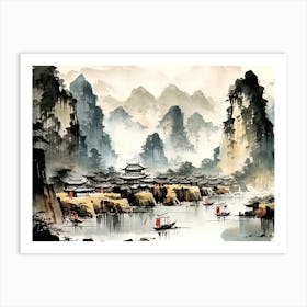 Chinese Landscape Painting 6 Art Print