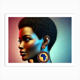 African Woman With Earrings 3 Art Print