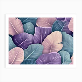 Seamless Pattern Of Leaves Art Print