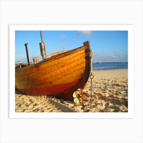 Old Wooden Boat On The Beach Art Print