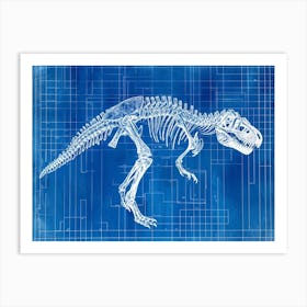 Heterodontosaurus Skeleton Hand Drawn Blueprint 3 Art Print