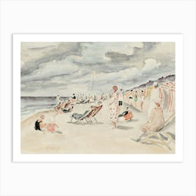 Vintage Beachgoers Art Print