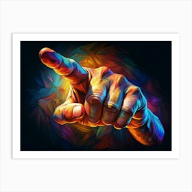 Colorful Hand Pointing 1 Art Print