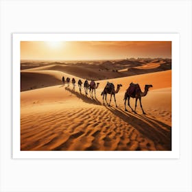 Leonardo Kino Xl A Stunning Image Depicting A Caravan Of Camel 0 Art Print