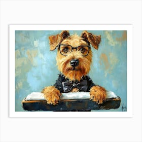 Dressed Up Airedale Art Print