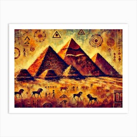 Pyramids Of Giza Reimagined The Ancestral Geometry Poster