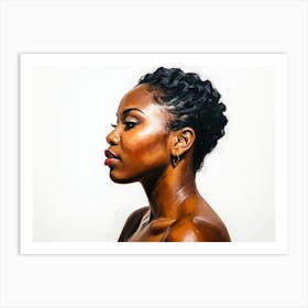 Side Profile Of Beautiful Woman Oil Painting 169 Art Print