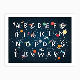 Space Alphabet Nursery Art Print