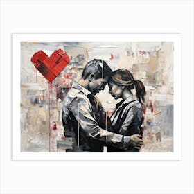 An Abstract Painting Capturing The Essence Of Conflicting Emotions Such As Love And Care Contrasted (5) Art Print