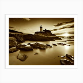 Lighthouse At Sunset 57 Art Print