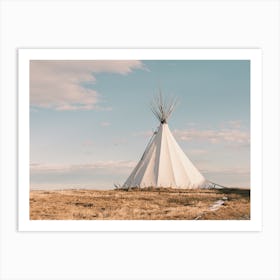 Western Tipi Scenery Art Print