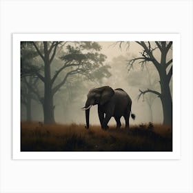 Elephant In The Forest Art Print