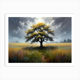 Tree In The Field Art Print