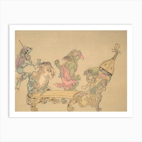 Night Parade of A Hundred Demons Kawanabe Kyosai Vintage Japanese Woodblock Print Yokai 6 Art Print