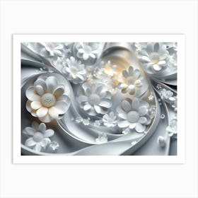 White Flowers 21 Art Print