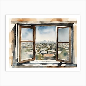 Los Angeles Window Abstract Watercolor Art Print