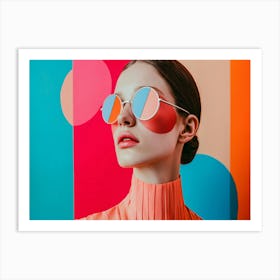 Colorful Woman With Sunglasses Art Print