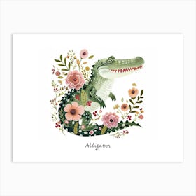 Little Floral Alligator 2 Poster Art Print