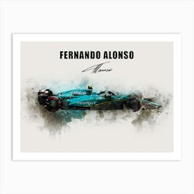 Fernando Alonso Aston Martin Art Print