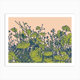 Floral Forest Growing Green Art Print