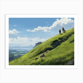 Two People On A Hill 1 Art Print