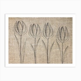 Tulips on Canvas Art Print