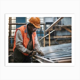 Steel Worker In Factory Art Print