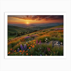 Leonardo Lightning Xl A Serene Landscape Of A Colorful Sunset 2 Poster