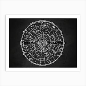 Horoscope - Star map blackboard 1 Art Print