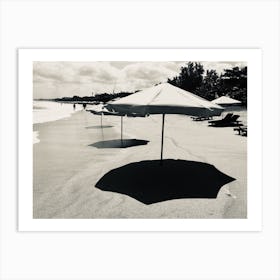 Beach Umbrella Shadows Art Print