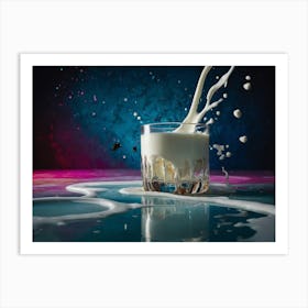 Splashing Milk 4 Art Print