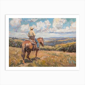 Cowboy In Black Hills South Dakota 2 Art Print