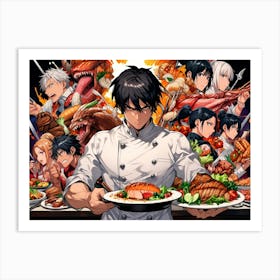 Chef Holding A Plate Of Food 1 Art Print