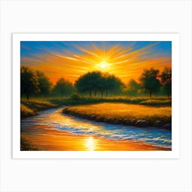 Sunset River 2 Art Print